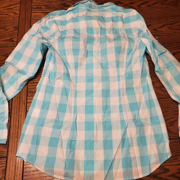 Vineyard vines blue gingham button down shirt sz0 - Picture 2 of 3